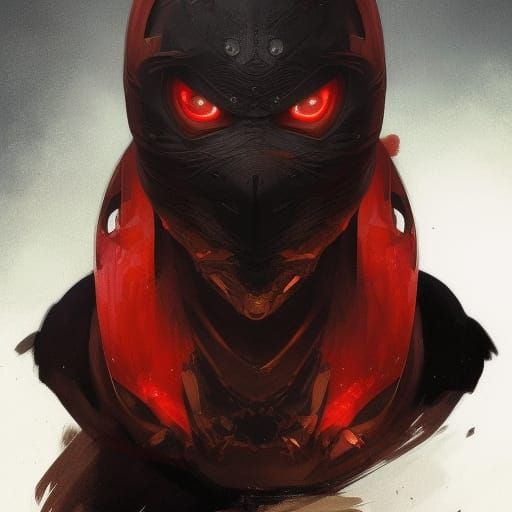 Hyperdetailed Ninja Emerging from Shadows in Splash Art Styl...