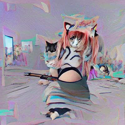 Anime Catgirl Digital Art