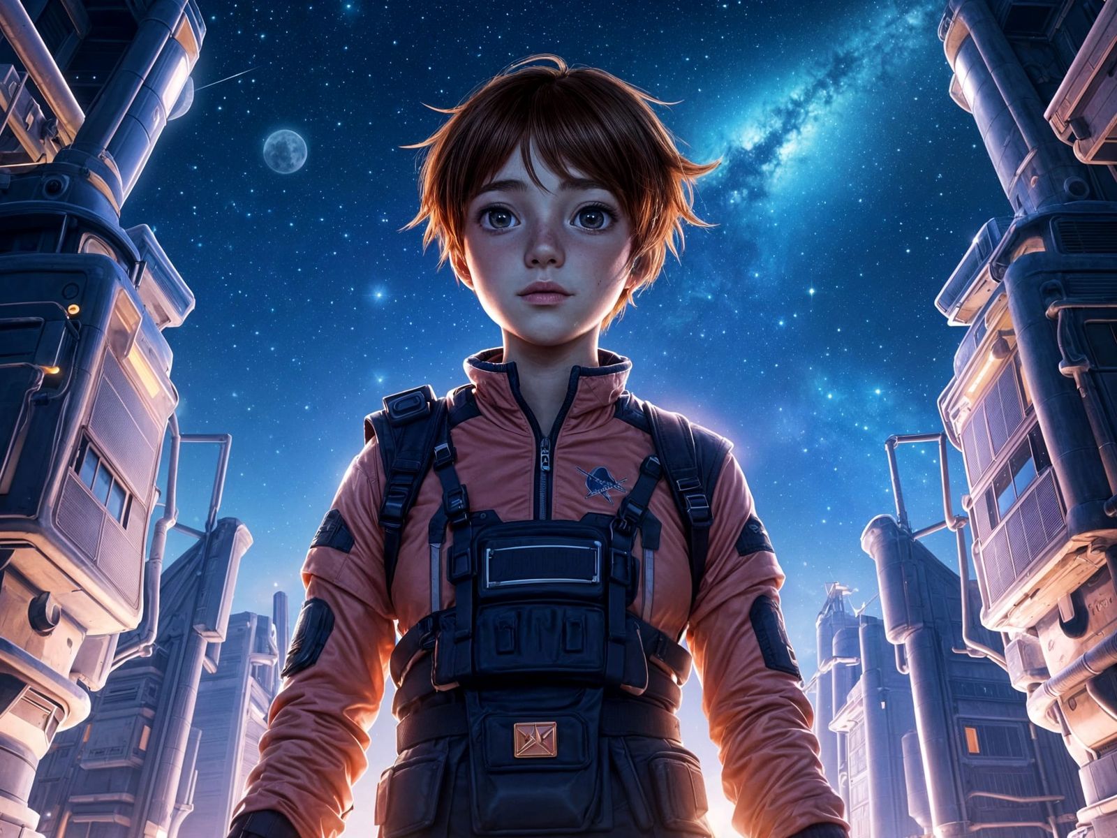 Hopeful Cadet at Futuristic Space Academy