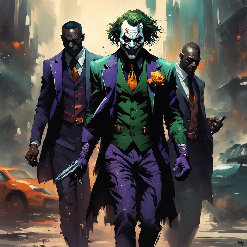 Futuristic Joker Antihero Concept Art in Vivid Colors