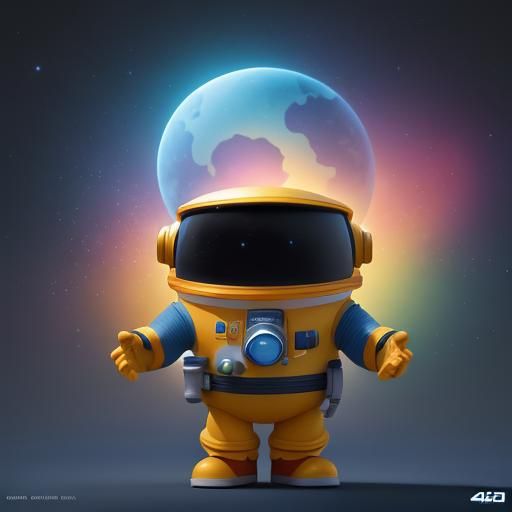Cute Astronaut Toy in Pixar-Style 3D Art