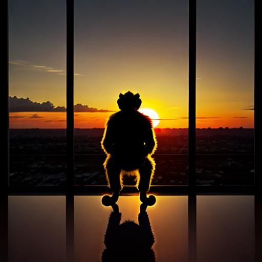 Sunset Inside Monkey: Surreal AI Art