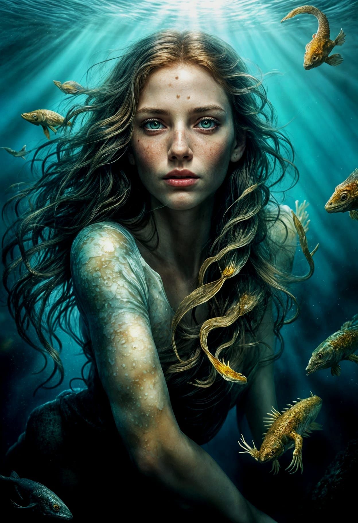 Siren Emerges from the Sea: Cinematic Portrait