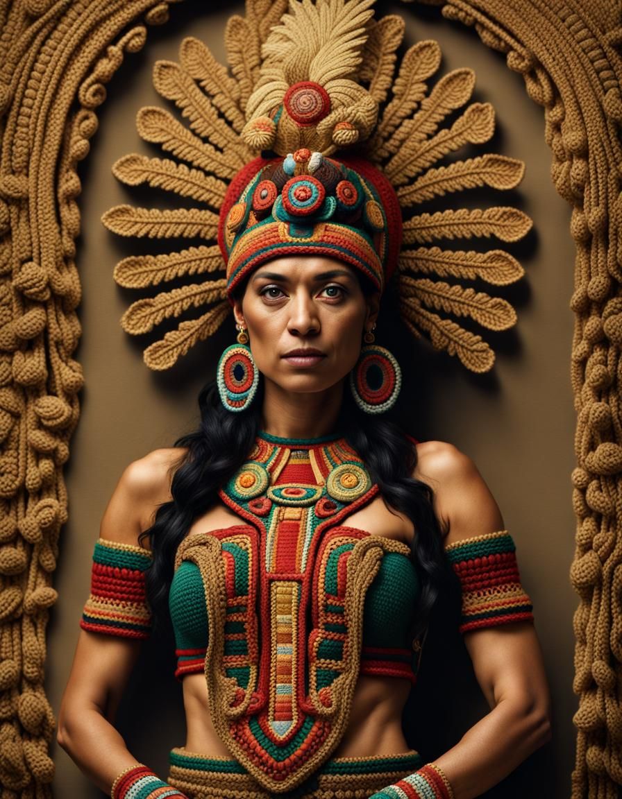 Crochet Aztec Goddess of Love: Xochiquetzal Portrait