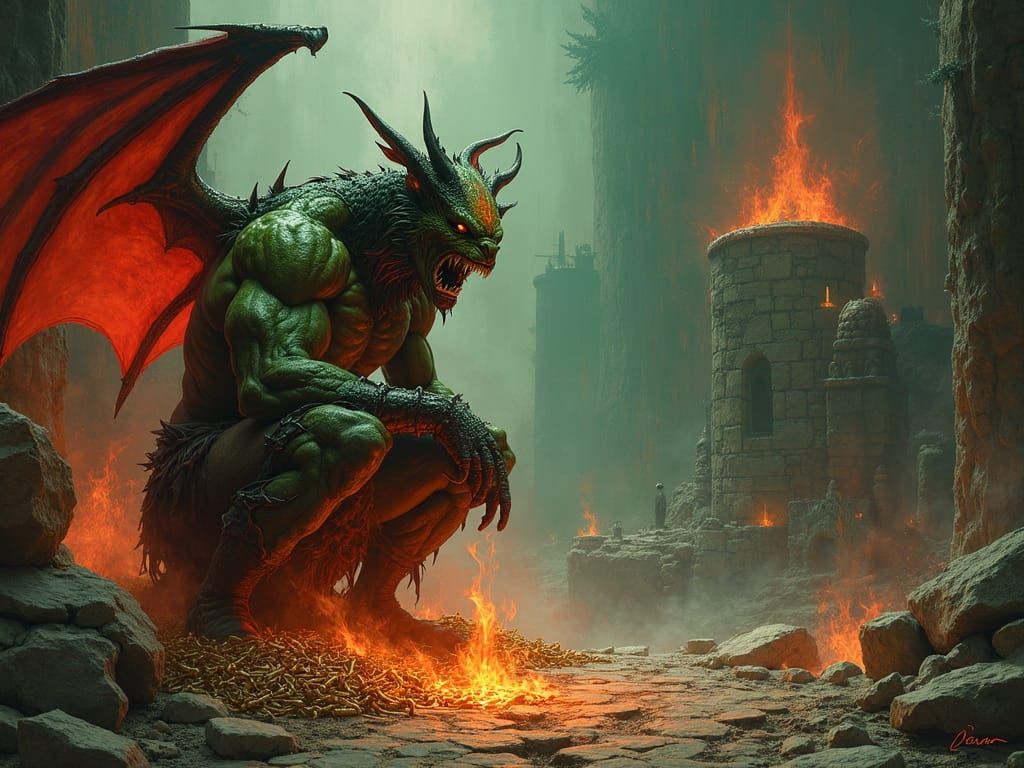 Half-Orc Truce in Baroque Wizard's Tower