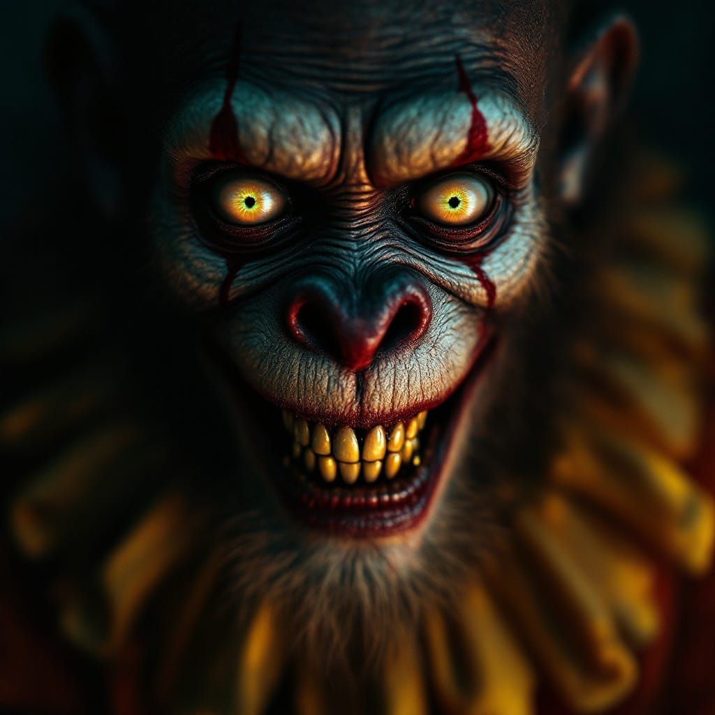 Zombie Monkey Clown Rapper Grinning Maniacally