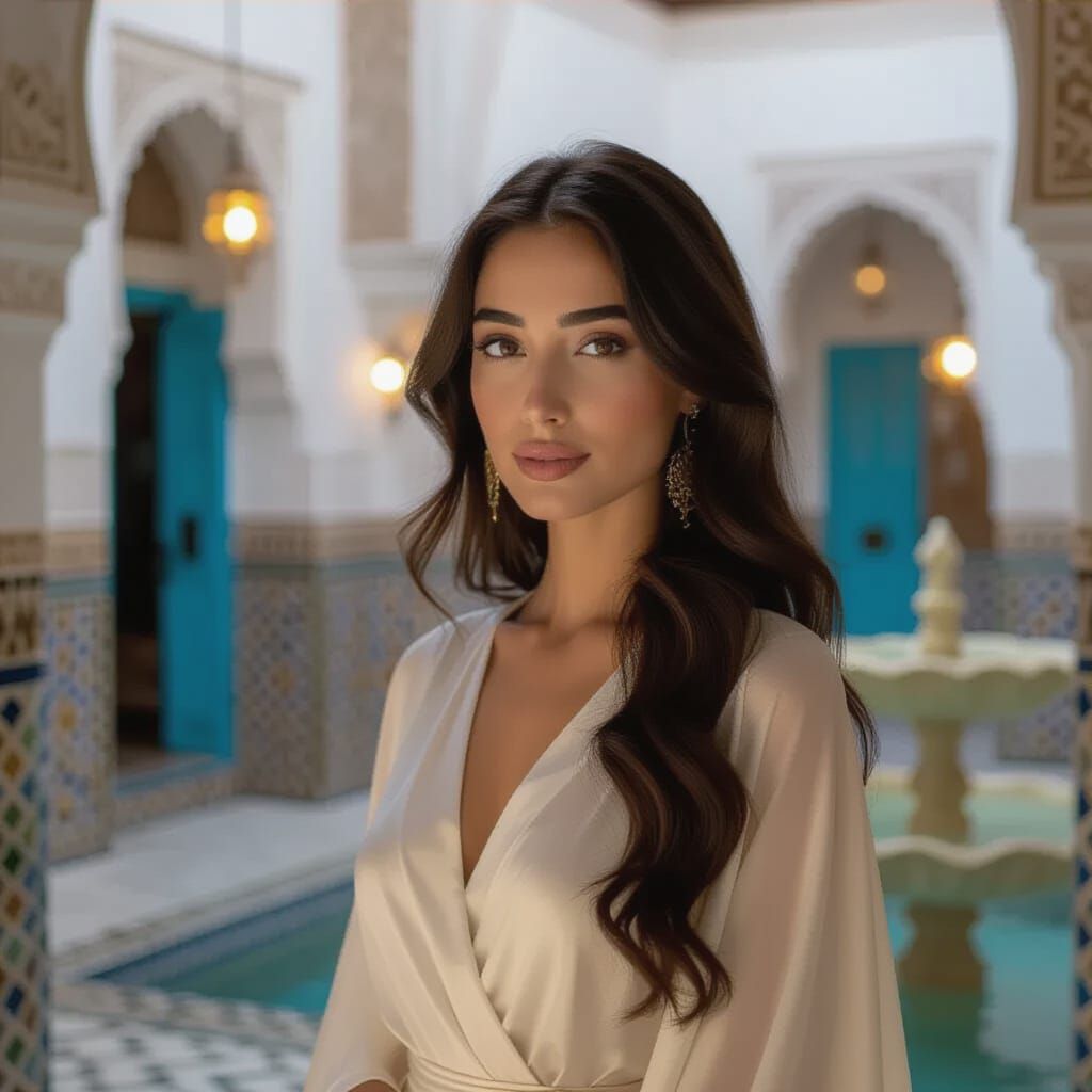 Elegant Tunisian Woman in Traditional Home