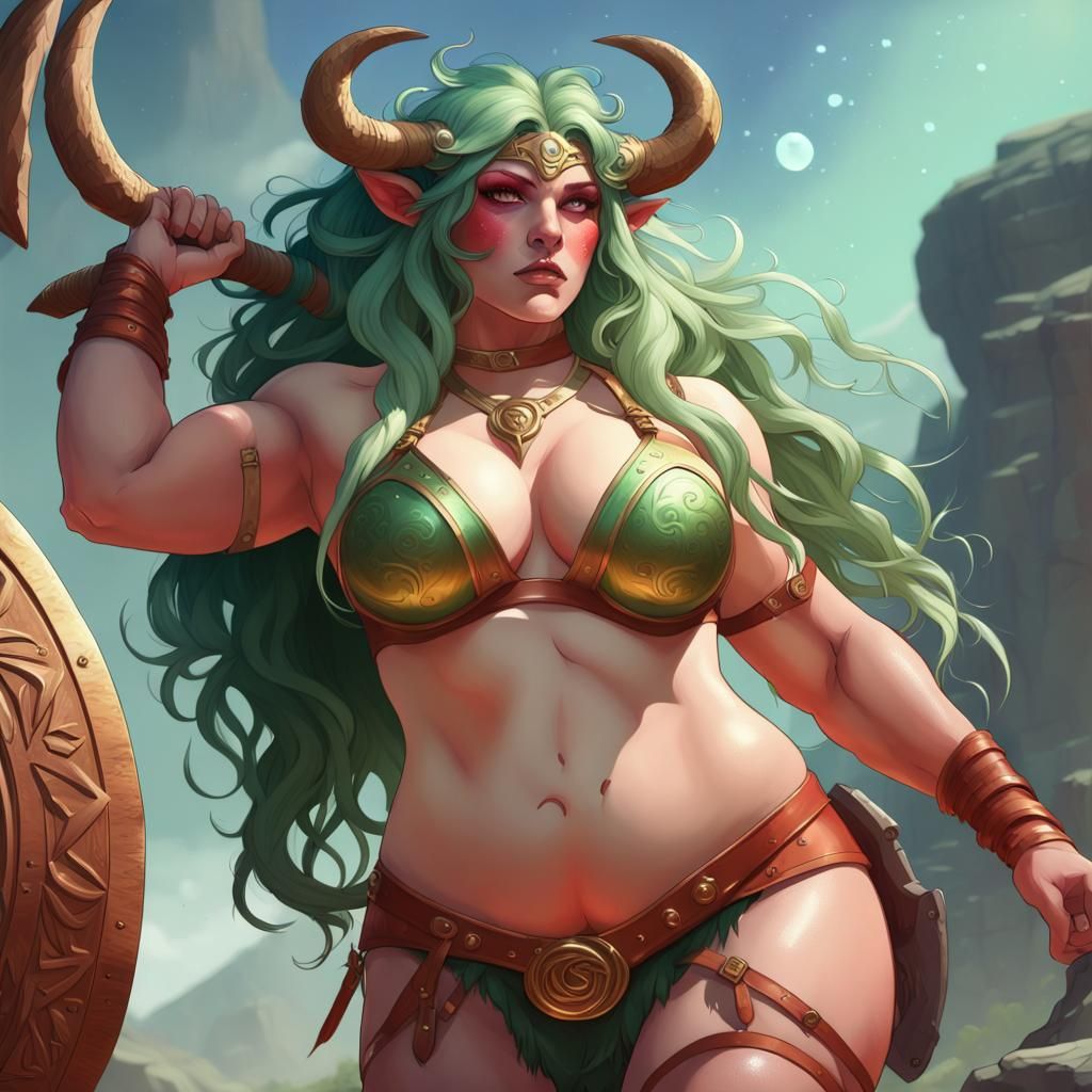 Cosmic Satyr Barbarian in Ancient Greek Style