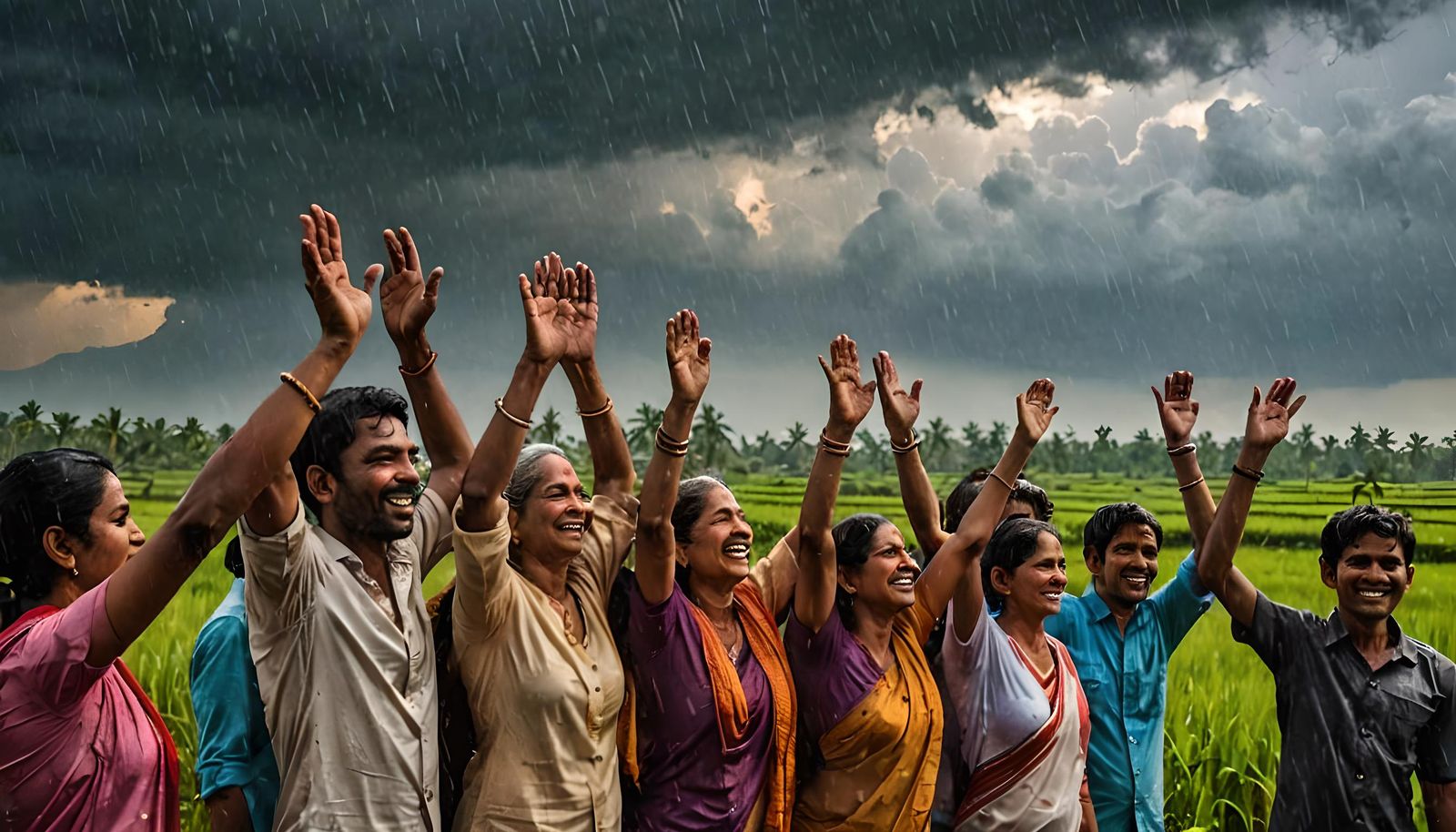 Monsoon Celebration: Joyful People in India