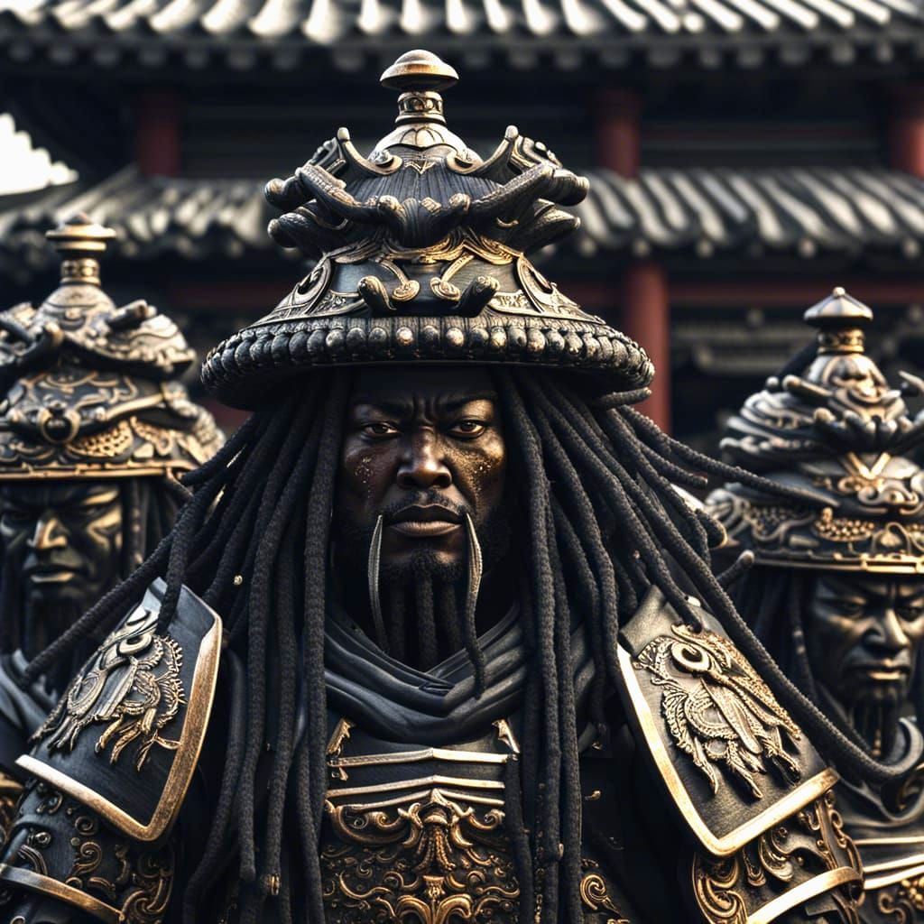 Yasuke: Towering Black Samurai in Gleaming Regalia
