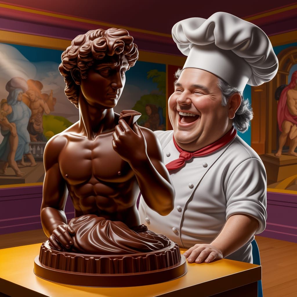 Chocolate Chef Unveils David Sculpture in Chocolate