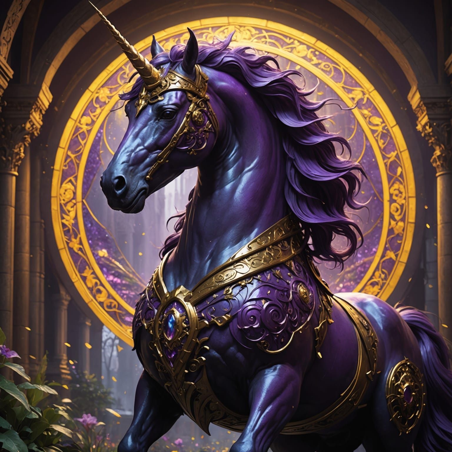 Hyperdetailed Unicorn in Dark Fantasy Concept Art