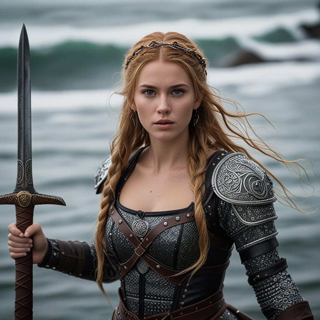 Viking Goddess Emerges from Stormy Waters