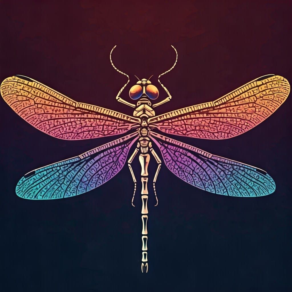 Ethereal Dragonfly with Skeleton Key Wings in Anime-Inspired...
