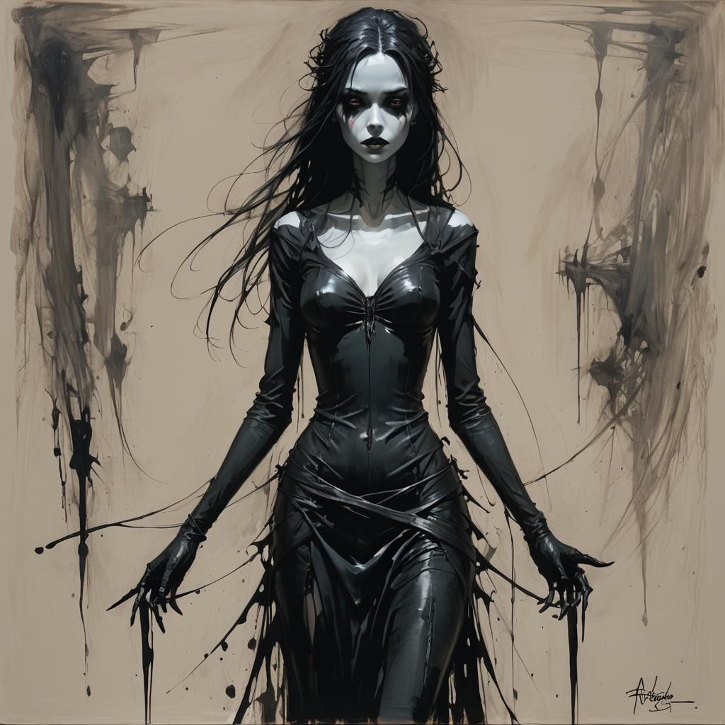 Dark Gothic Grimdark Scene in Surreal Style