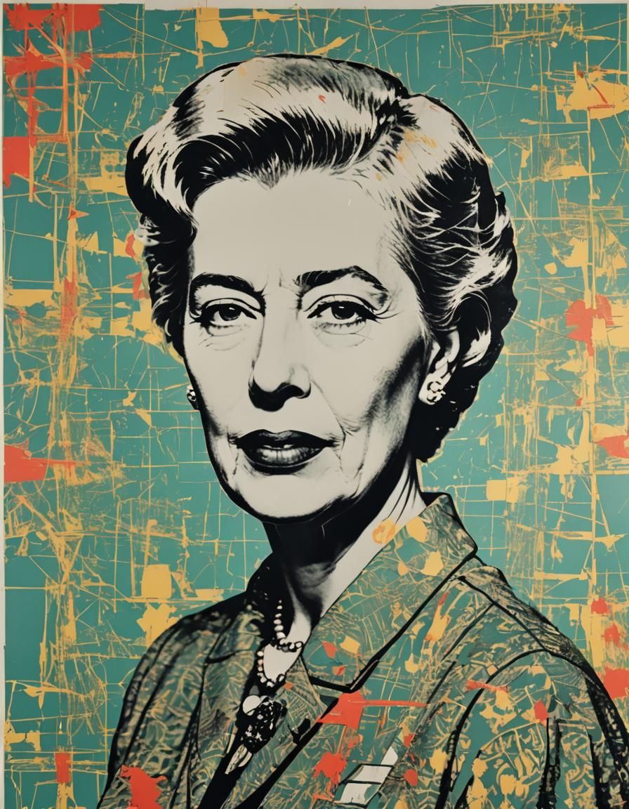 Eleanor Roosevelt Portrait in Warhol-esque Pop Art