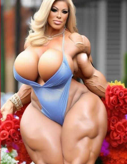 Voluptuous Female Bodybuilder Posing for Camera