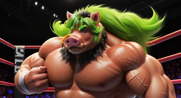 Hulk Hogan Pig Hybrid Fusion: High Quality Image