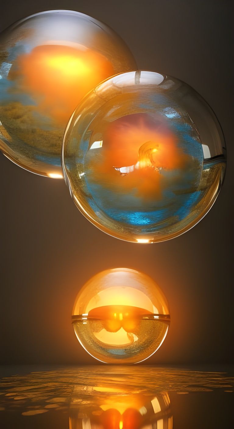 Angels Trapped in Fiery Glass Spheres