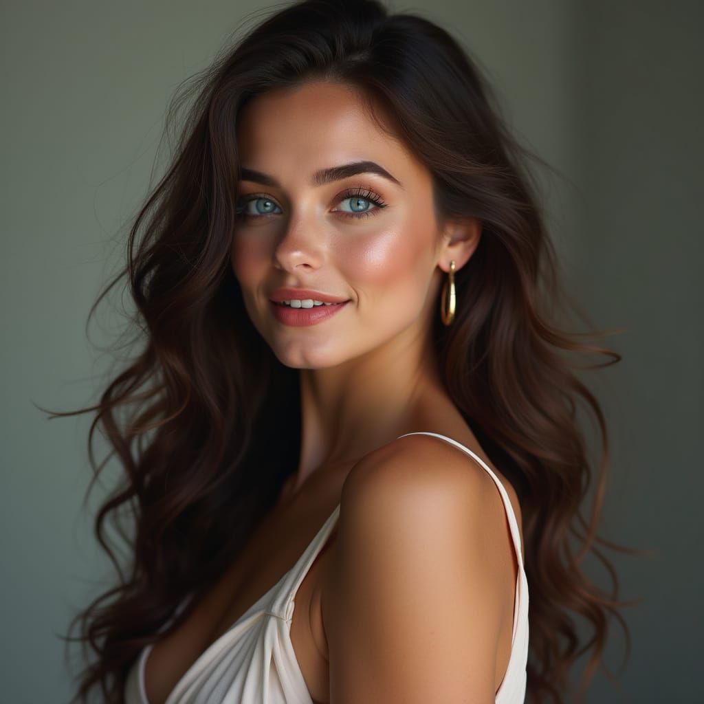 Sensual Fashion Model in Hyper-Realistic Style