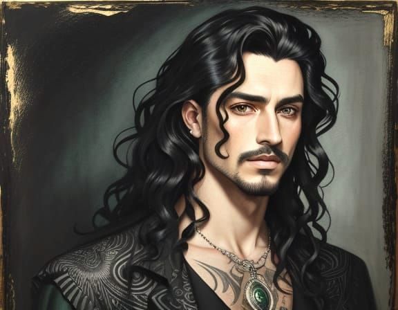 Handsome Man with Piercing Eyes in Impasto Style