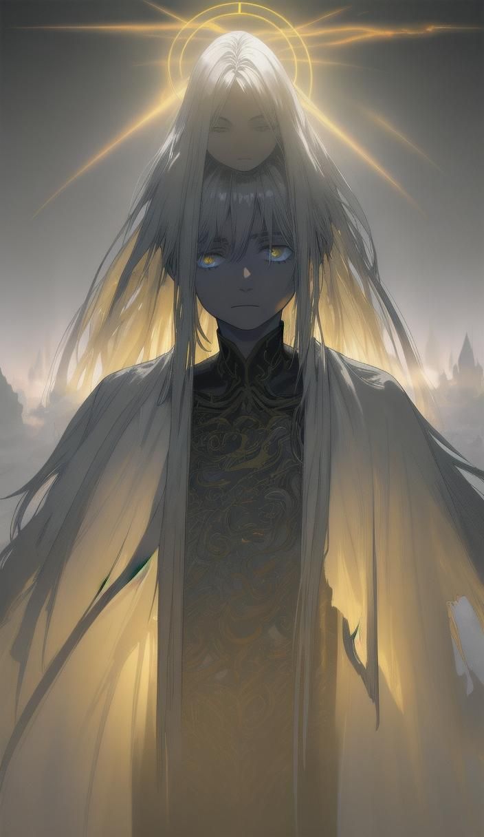 Mystical Boy Between Realms, Dark Fantasy Concept Art