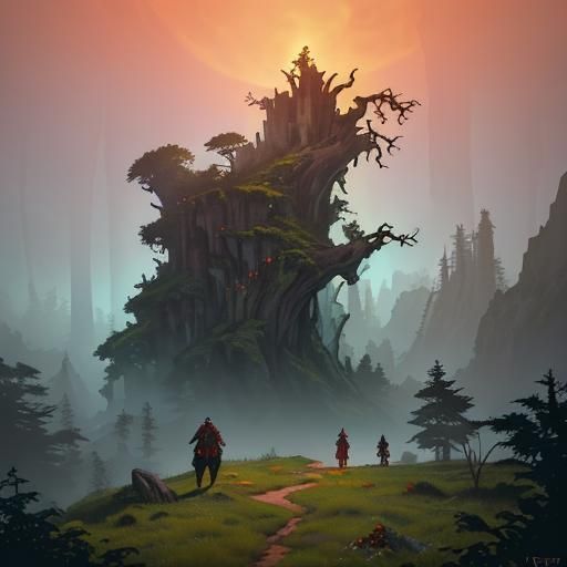 Mutant Squirrel Warrior With Red Mohawk on Forest Lookout