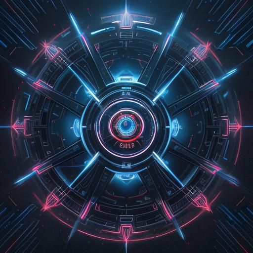 Glowing Talisman with Digimon Code in Digital Painting