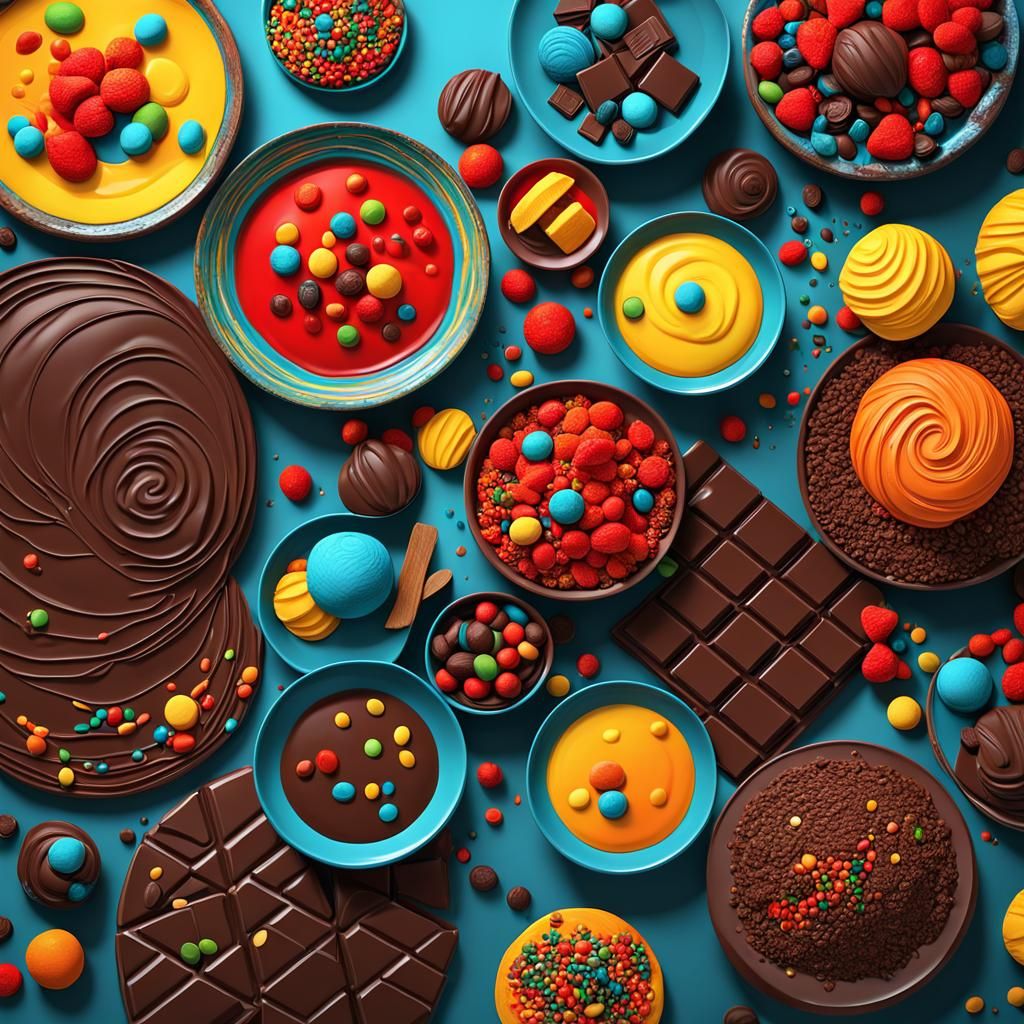 Chocolate Star Landscape in Abstract 3D Style