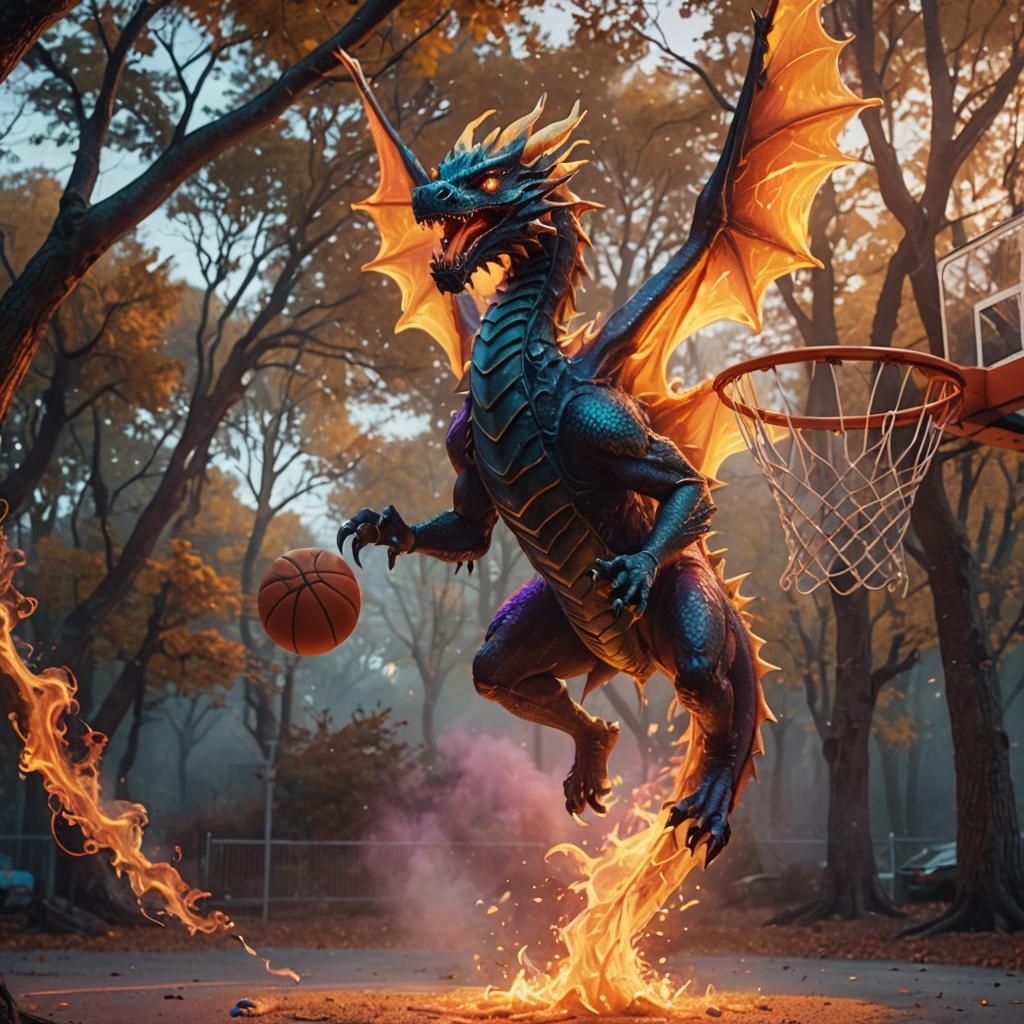Dragon Dunks in Neon Flames