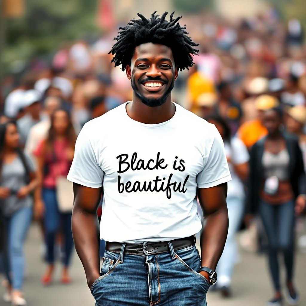 Confident Dark Skinned Man Embracing Diversity in a Diverse ...