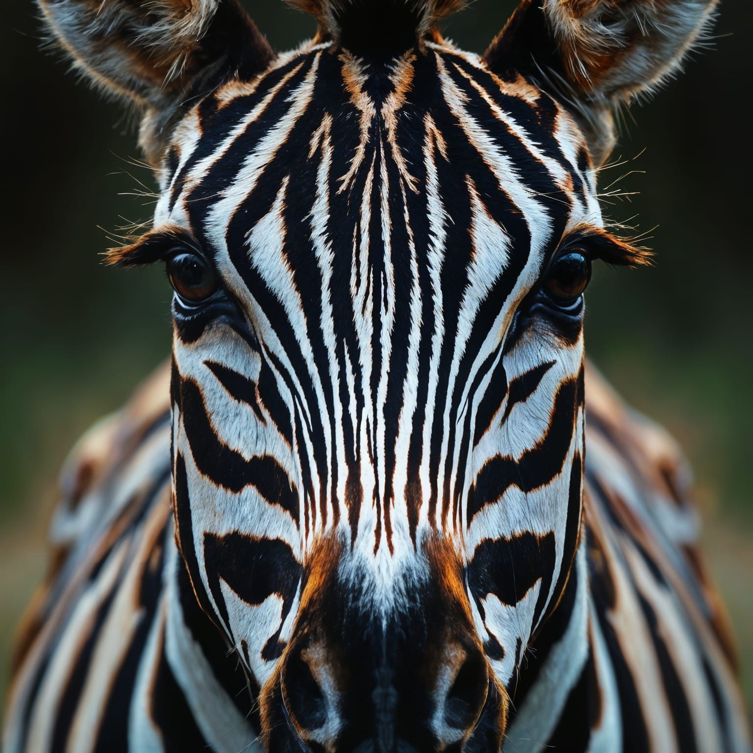 Vibrant Close-Up Zebra Portrait in Hyperrealistic Style