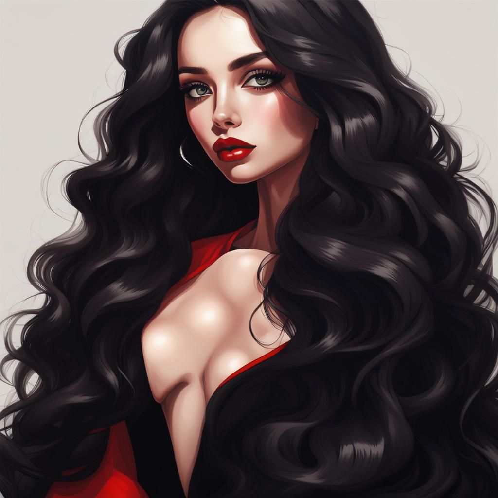 Realistic Portrait of a Bold Woman on Ferrari