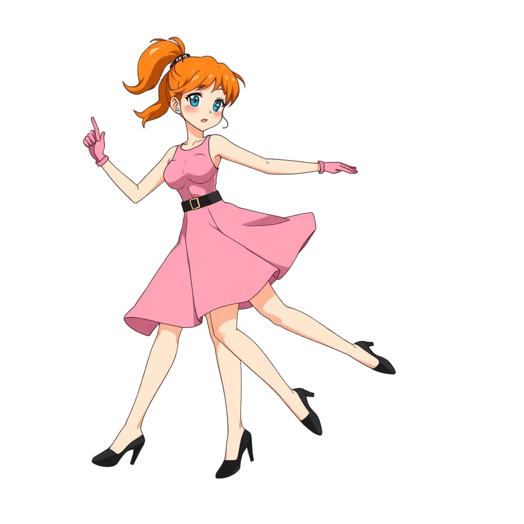 Animated Woman Tap Dancing in Cartoon Style