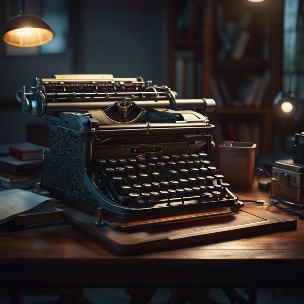 Vintage Typewriter Concept Art in 8K Resolution