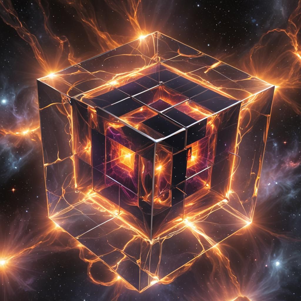 Plasma Falls Through Hypercube Orbiting Sun