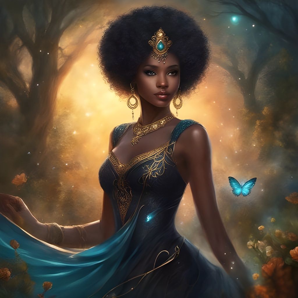 Gothic Black Princess Portrait in Dark Garden