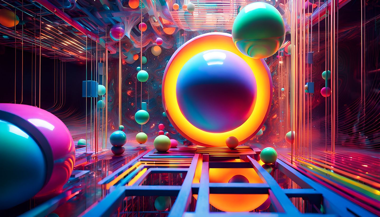 Colorful Ethereal Fractal Abstract in 3D