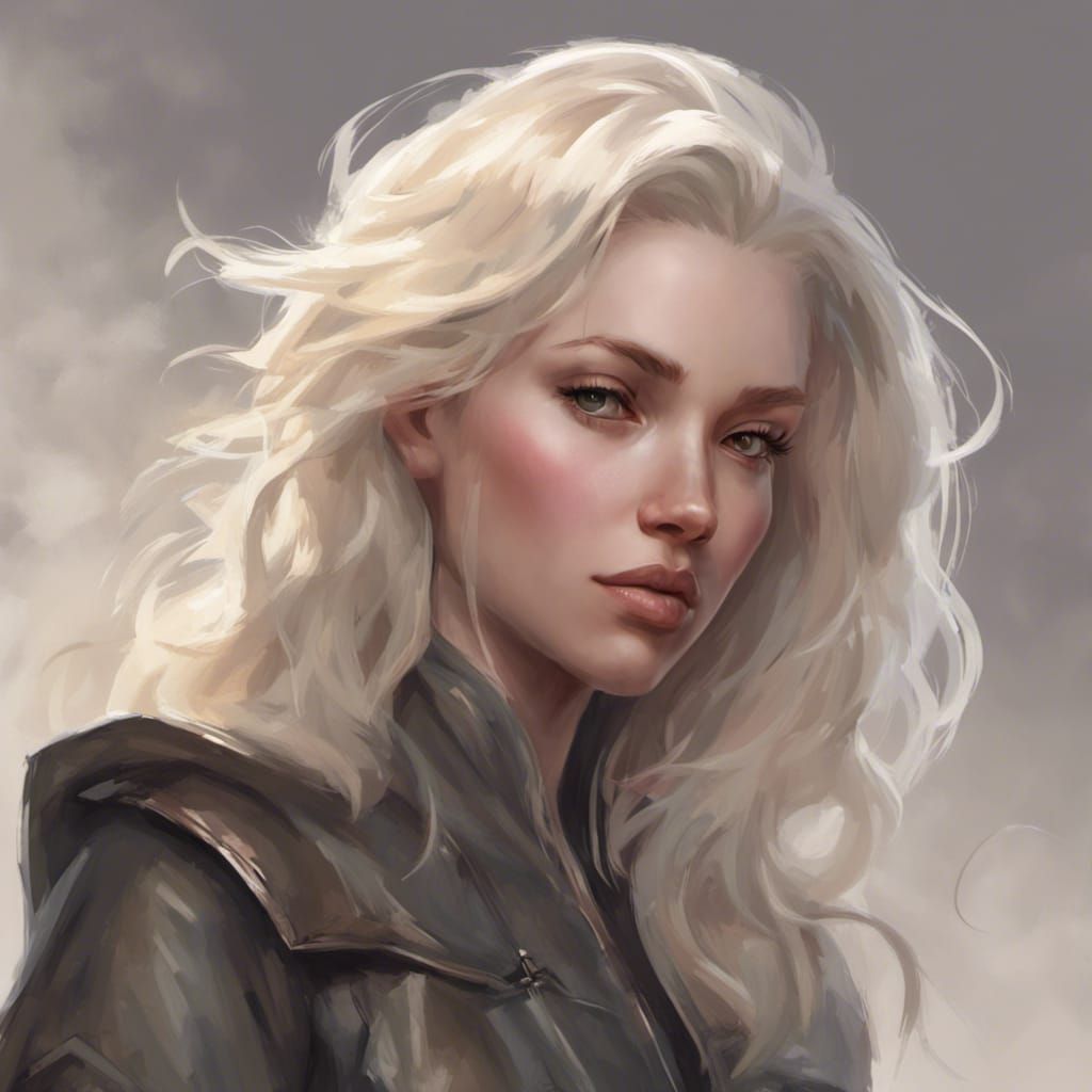 Platinum Blonde Portrait in Hyperdetailed Digital Art Style