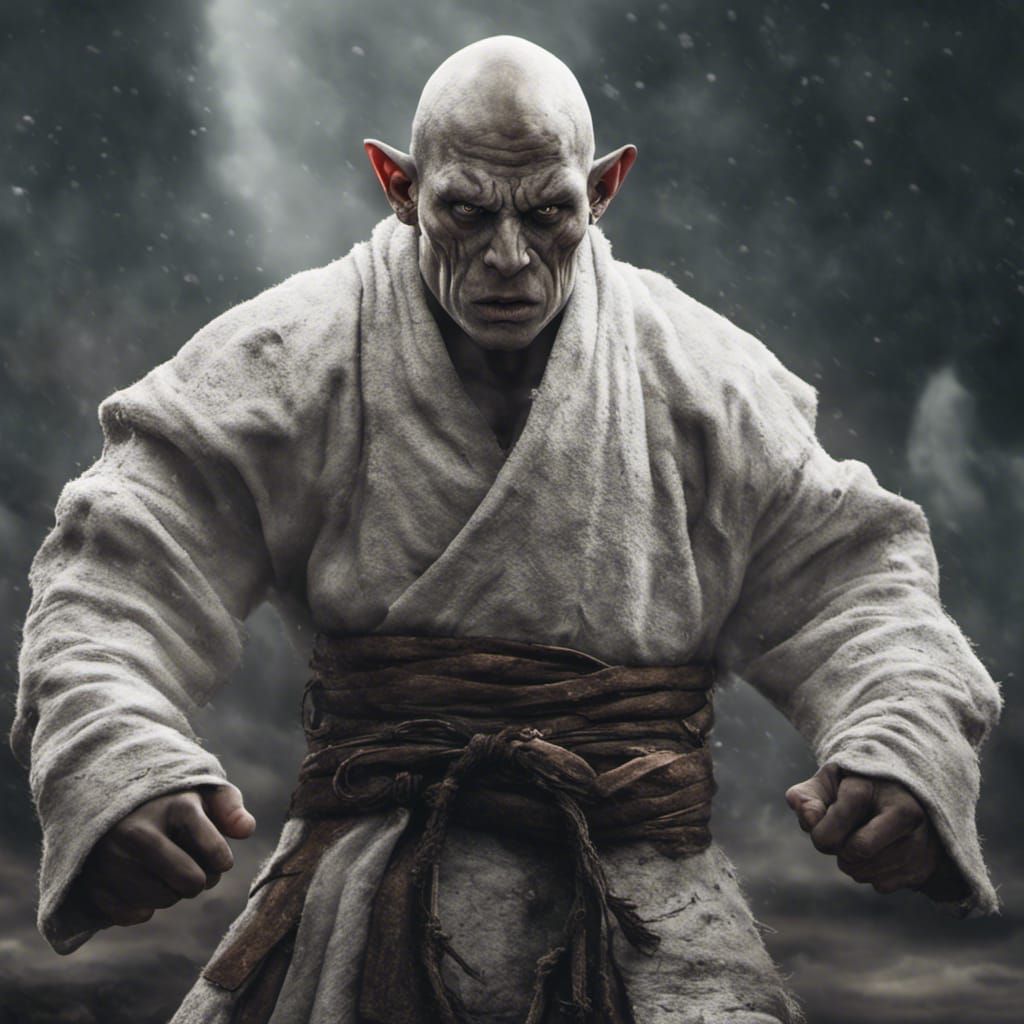 Young Orc Monk Ready to Fight