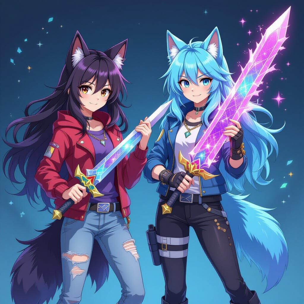 Anime Witch-Werewolves with Cosmic Magic