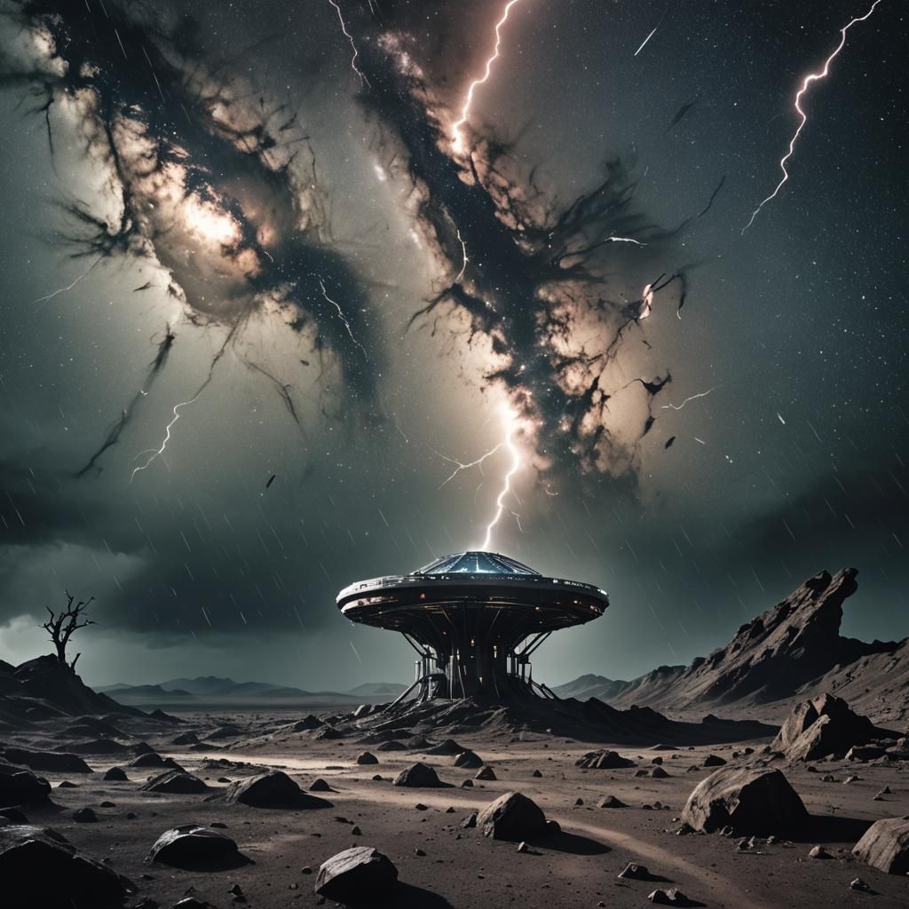 Cosmic Relics in Stardust Sanctum: Cinematic Still