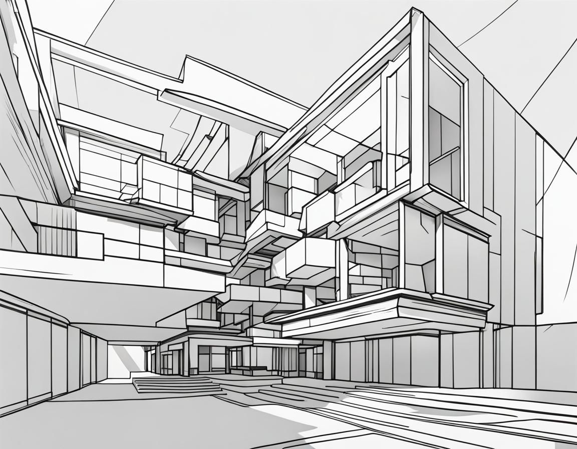 Minimalist Line Art of Modern Architecture