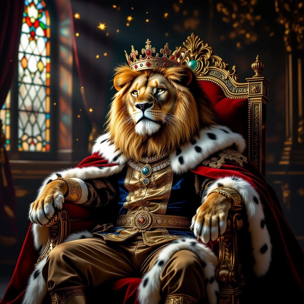 Regal Lion King in Baroque Style