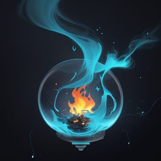 Floating Ember of Cyan-Blue Fire: Wispflare