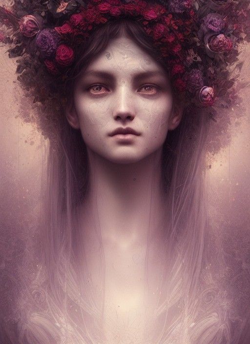 Glowing Floral Portrait in Hyperdetailed 3D Style