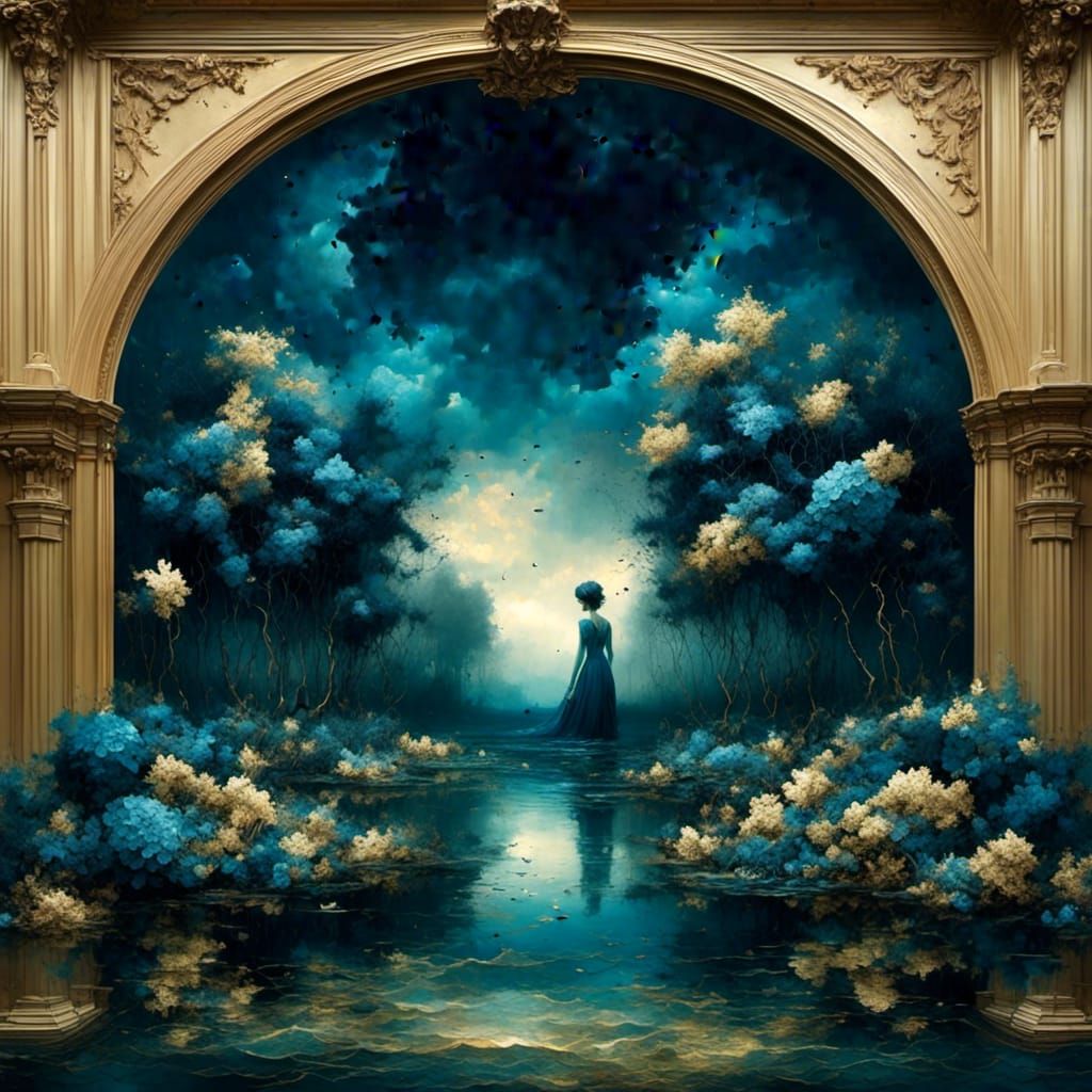 Palladian Garden with Folly in Golden Hour