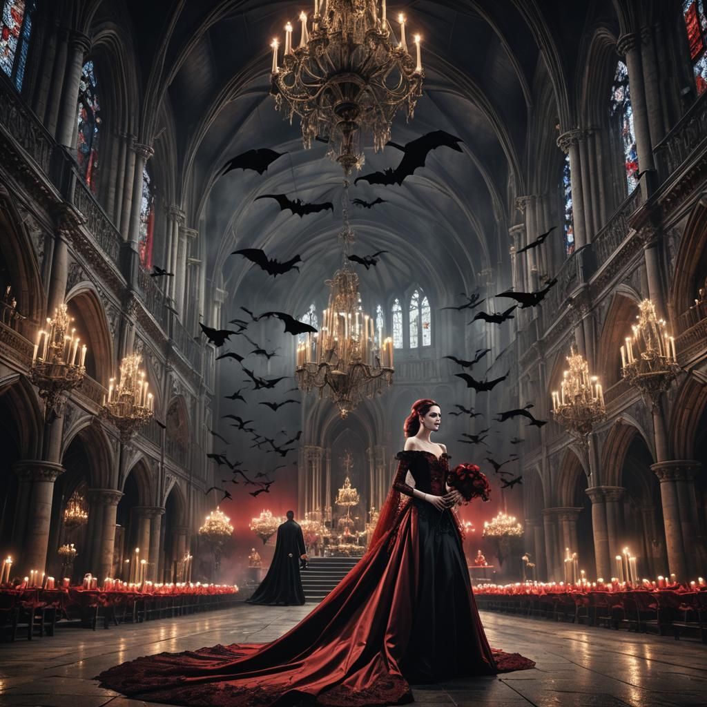 Vampire Bride's Dramatic Cathedral Wedding
