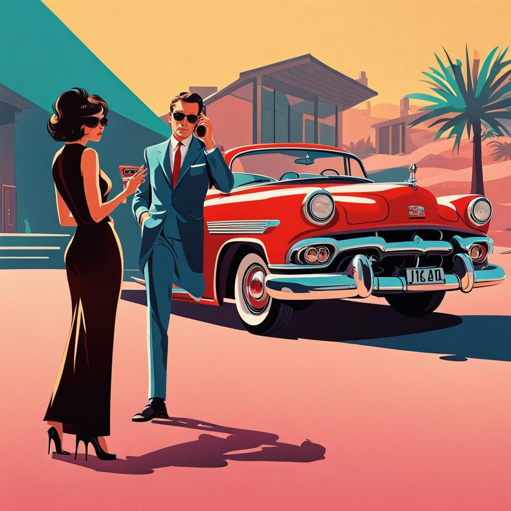 Filmic Film Noir Style Medium Shot