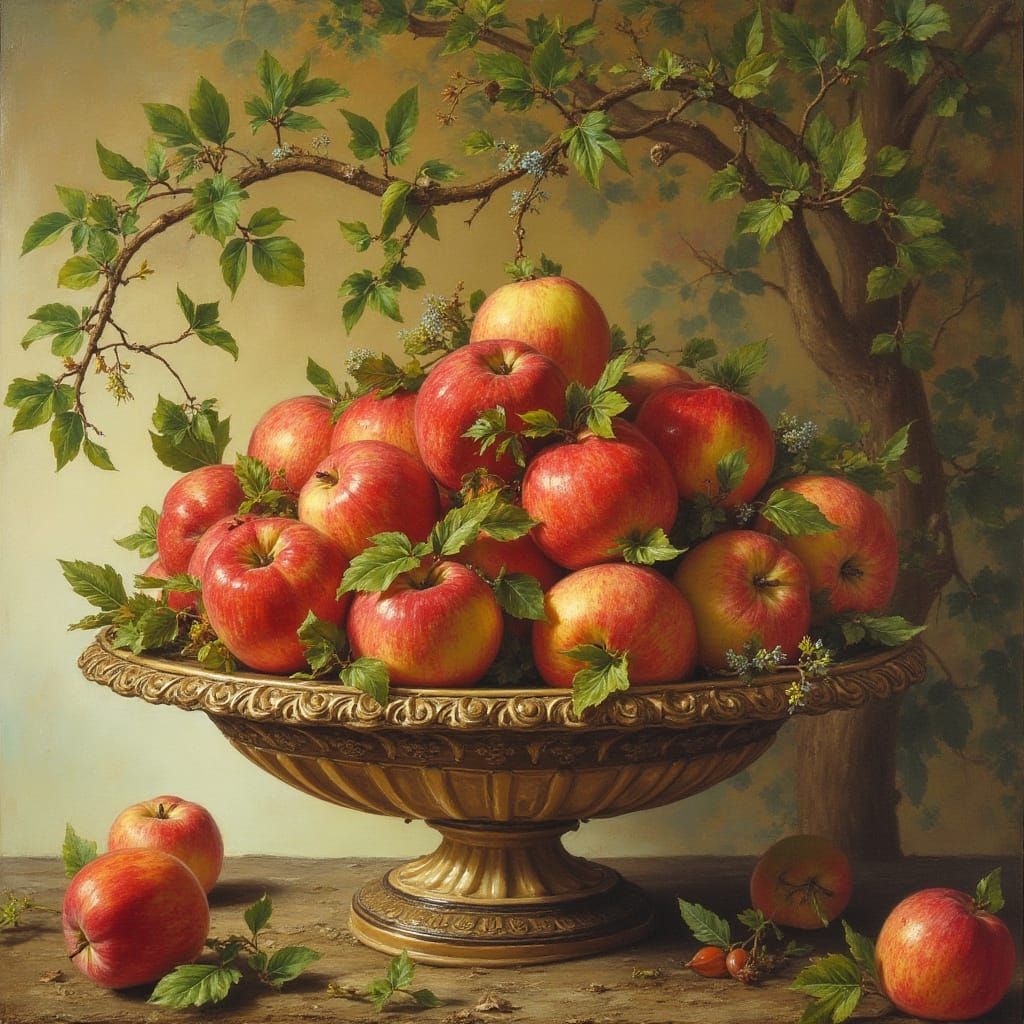 Surreal Harvest Delight in Whimsical Rotating Style